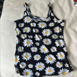 Floral Black and White Women's Tank Top